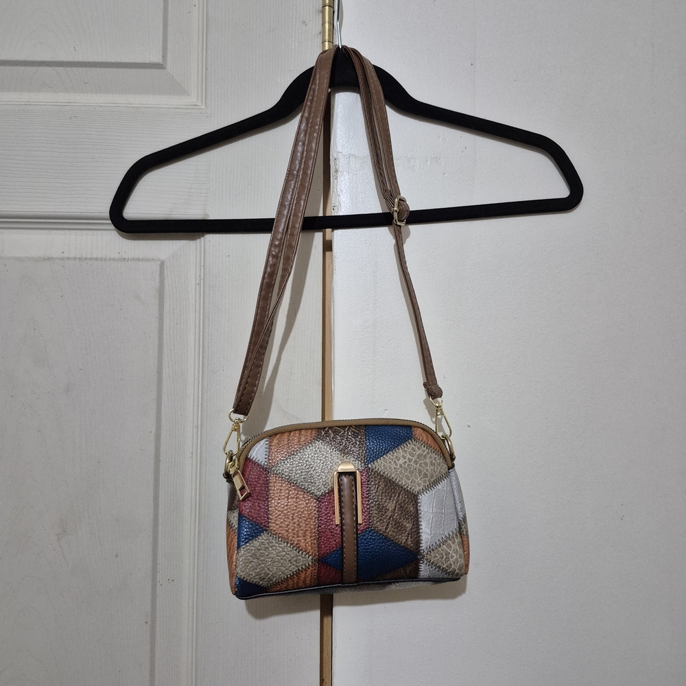 Geometric Patchwork Crossbody Bag - Picture 10 of 10